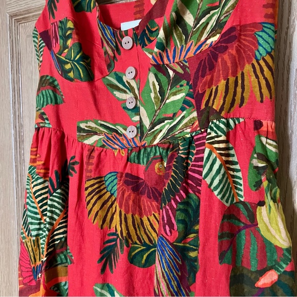 FARM Rio Forest Birds Mini Dress Sleeveless Multicolor Size S - Picture 4 of 5